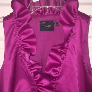 Lovely ruffle collar magenta dress